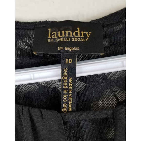 Laundry by Shelli Segal Lace Back Womens Black Business Vacation Jumpsuit 10 - Picture 6 of 6